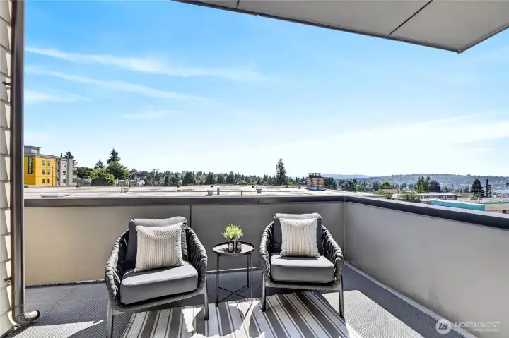 Primary balcony with Views.