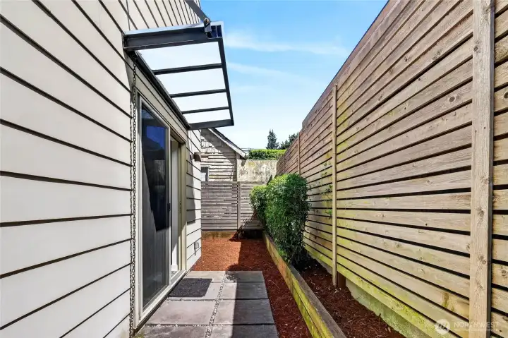 Backyard patio.
