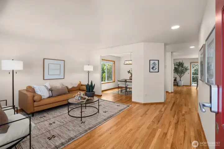Real hardwoods throughout main floor.