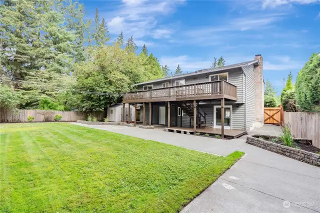 Expansive deck off main level with stairs to lower deck, patio and yard. Double door lower level access from bonus room and office space to backyard too!