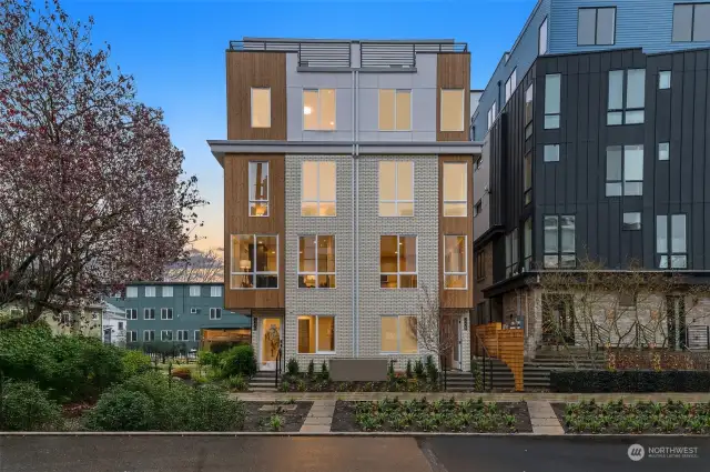 A modern facade that perfectly balances style and functionality. This Capitol Hill gem welcomes you with its clean lines, thoughtful design, and prime location in the heart of the neighborhood.