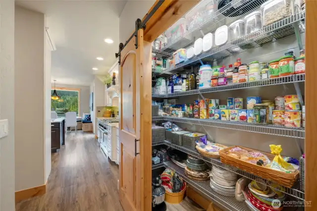 Food pantry with barn doors
