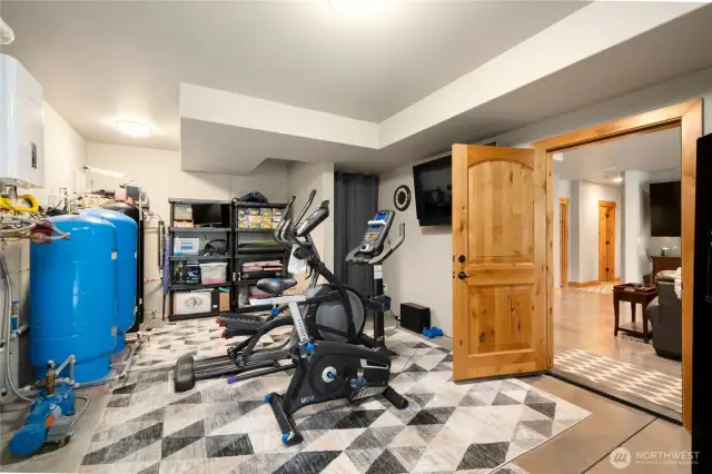 Exercise area. And water purification system