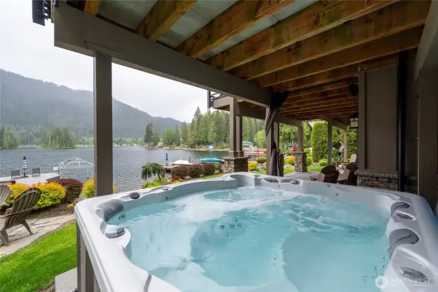 The hot tub stays with the home