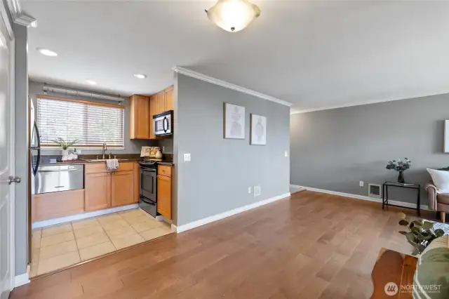 Ample space to have dining area and/or space for desk.