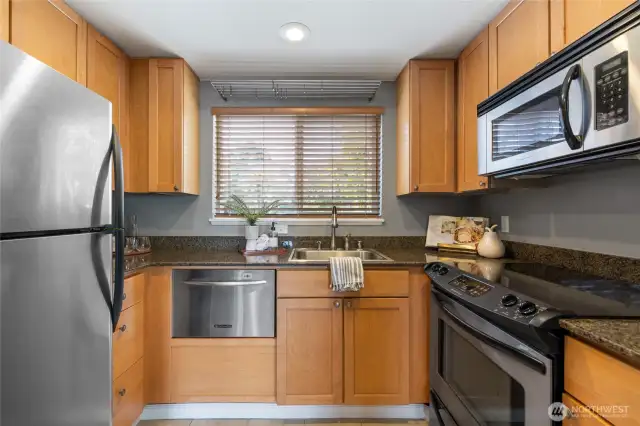 Updated kitchen with stainless steel appliances