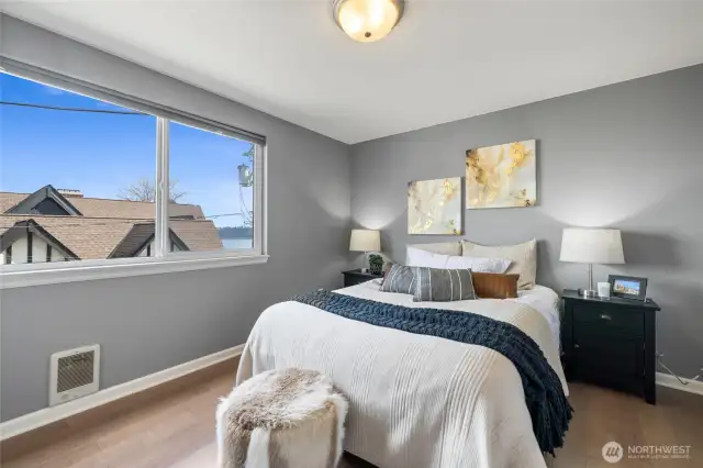 Spacious bedroom with lots of natural light