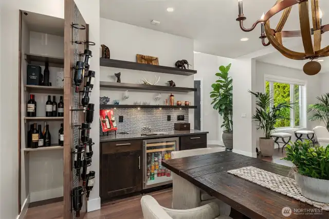 Beverage center with wine wall/closet