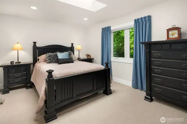 Bedroom with a walk-in closet and a loft