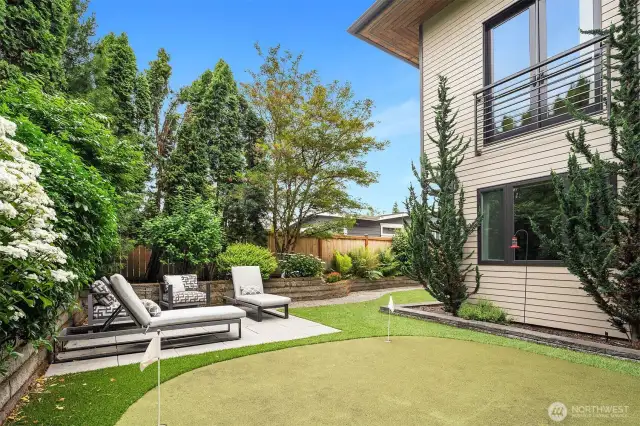 Fenced backyard