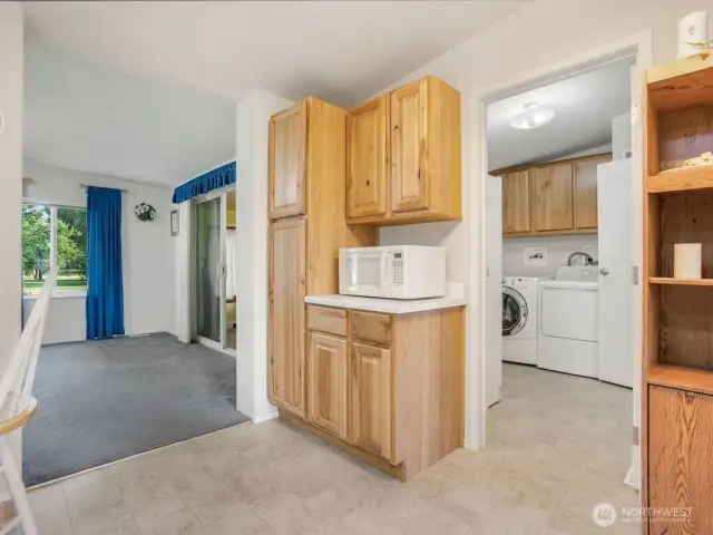 Laundry Room and View to Dining Room