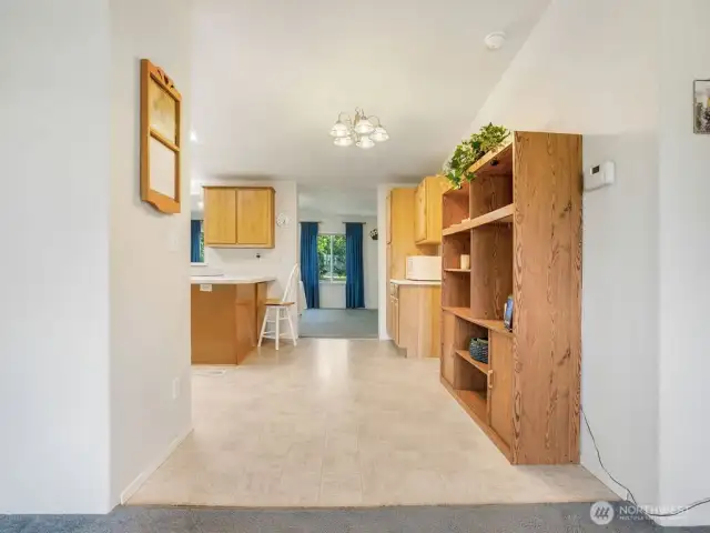 View from Living Room to Kitchen and Dining Room