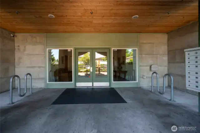Entrance and Bike racks