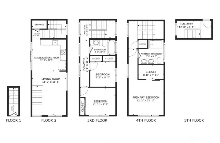 Floor plans to help with your move-in. Measurements are approximate