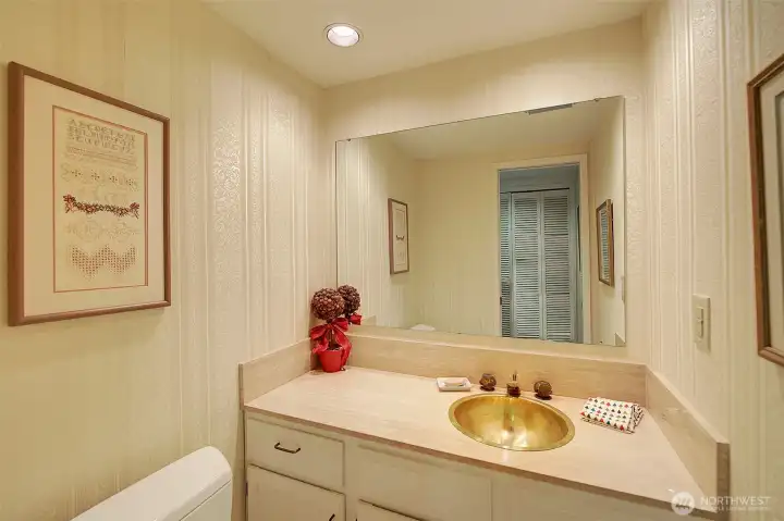 Lower level powder room