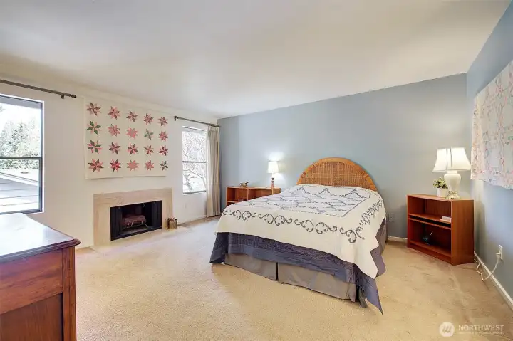 Primary bedroom with fireplace