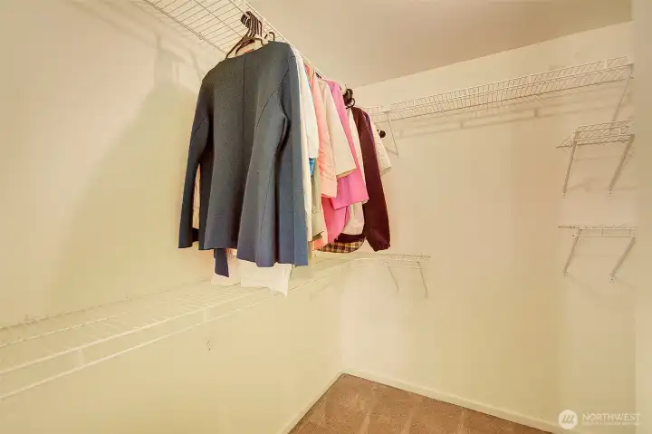 Walk-in closet for primary bedroom