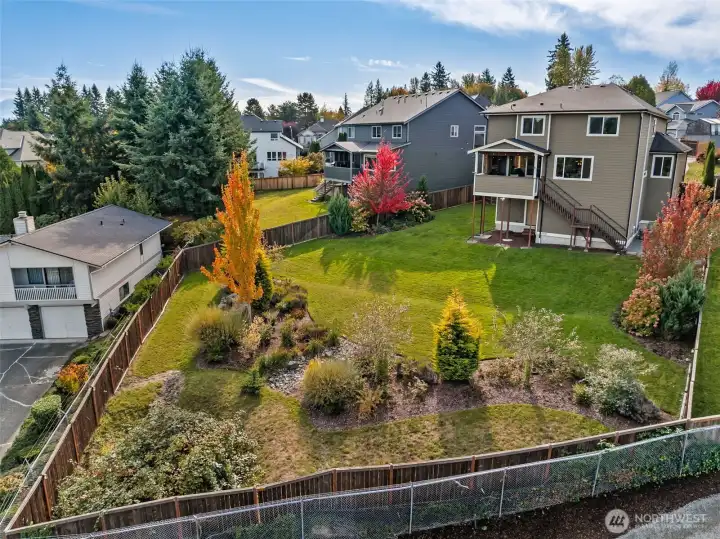 There is so much room for personalization & customization of this expansive yard!  Add landscaping tiers, a garden area or two, or add a play yard or dog run.
