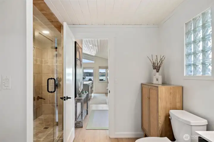 Door leads to the entry way, kitchen & living room.