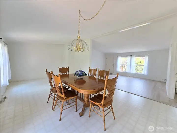 Dining Room with sliding glass door to the deck