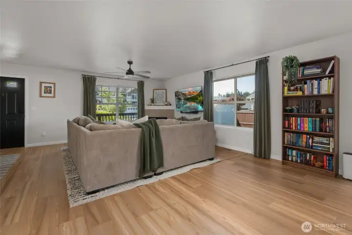 Two large widows fill this space with light.