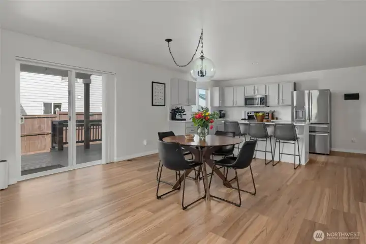 Luxury vinyl plank throughout creates a cohesive beautiful look.
