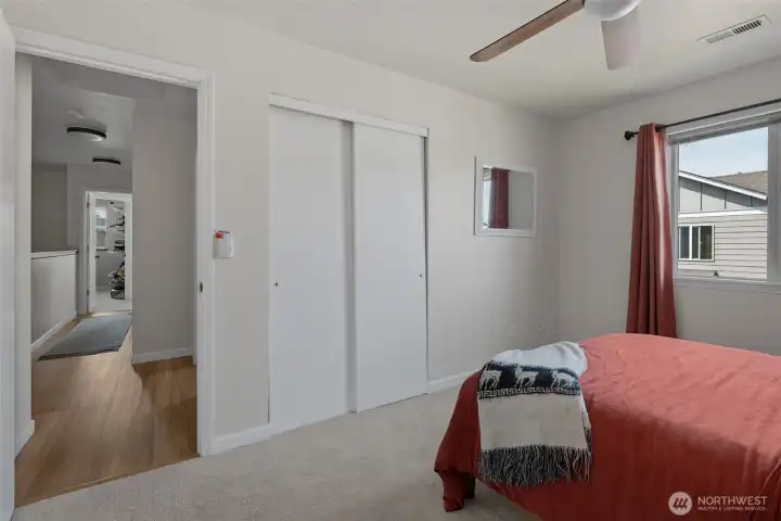 Bedroom #2 also has a ceiling fan.