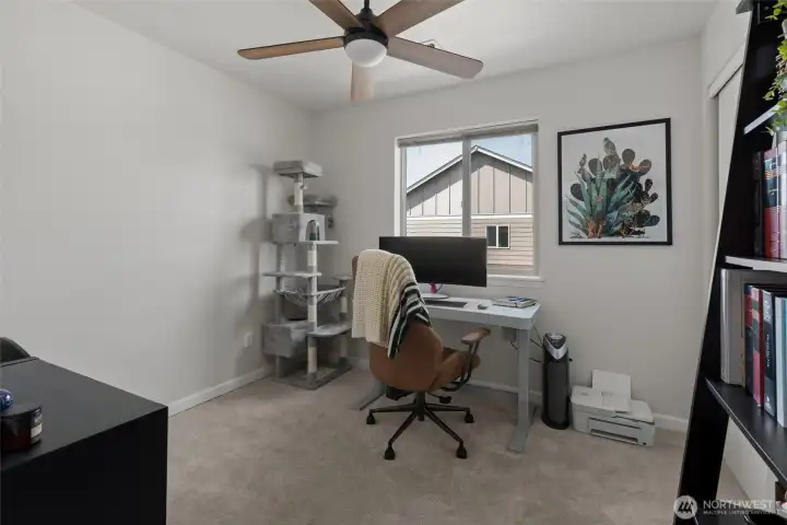 Bedroom #3 with ceiling fan.