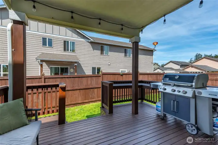 Deck with space for BBQ and relaxing.