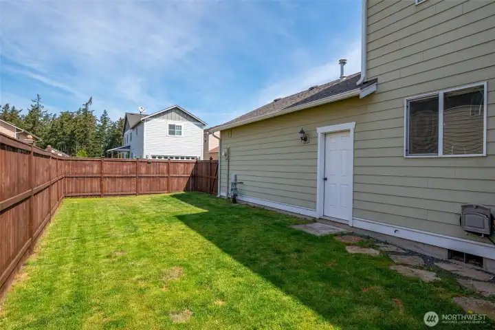 Fully fenced in backyard.