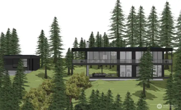 Rendering of the main house and ADU. Plans available per request.