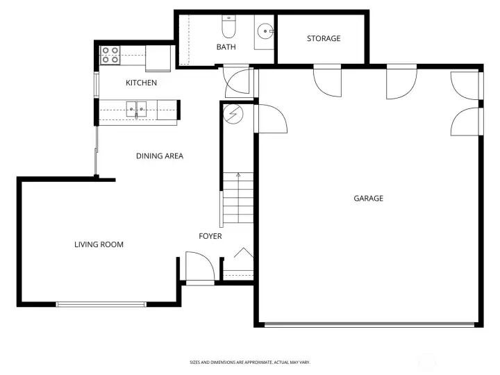 Main floor floor plan of each unit