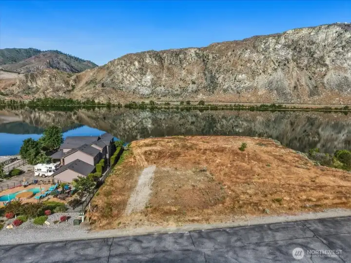 Arial view showing the lot to the right of the home Arial view showing the lot to the right of the home