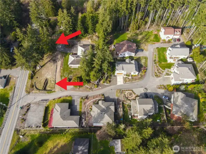 Ariel view with two additional lots.