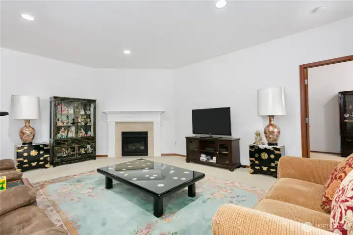 Large living room with gas fireplace Large living room with gas fireplace