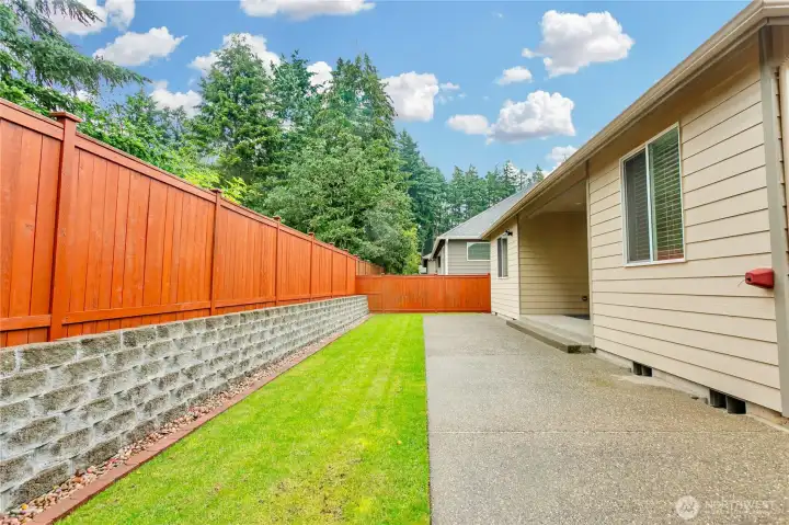 Fully fenced backyard Fully fenced backyard