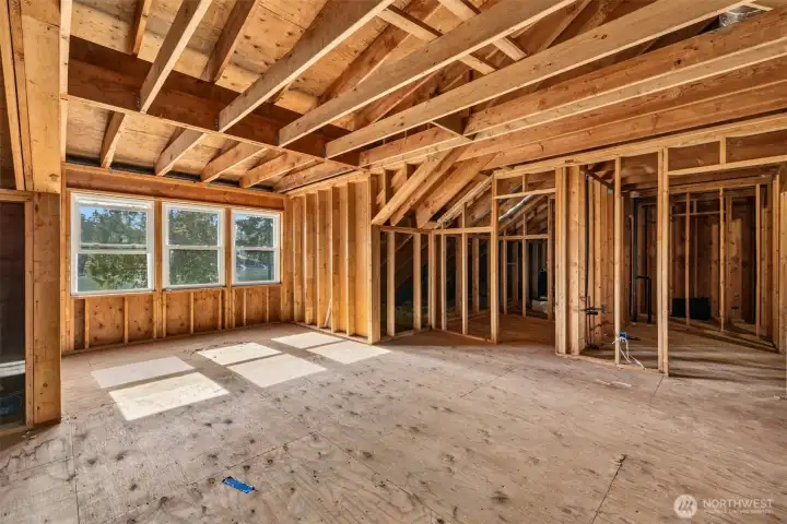 Has electrical, plumbing and is framed