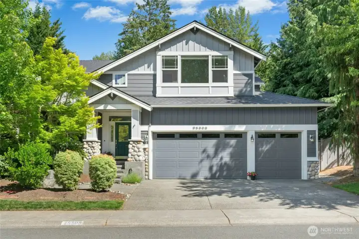Home is situated on a quiet cul-de-sac, the professionally landscaped property features a fully fenced backyard, sprinkler system, and a 3-car garage with built-in storage.