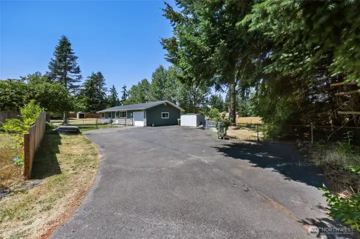 Extra-long driveway for plenty of parking.