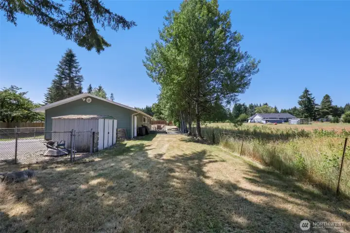 More yard area off the side and back of home.