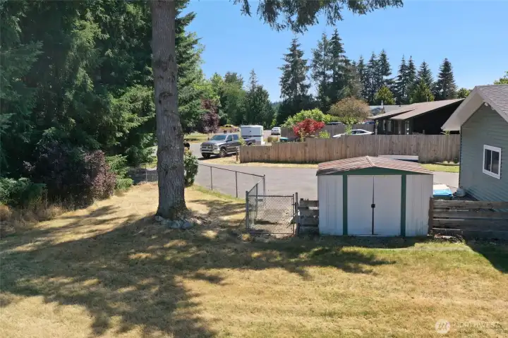 Storage shed for all the yard tools.