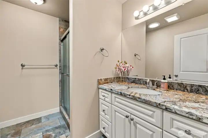 Primary Bathroom with tiled walk in shower Primary Bathroom with tiled walk in shower