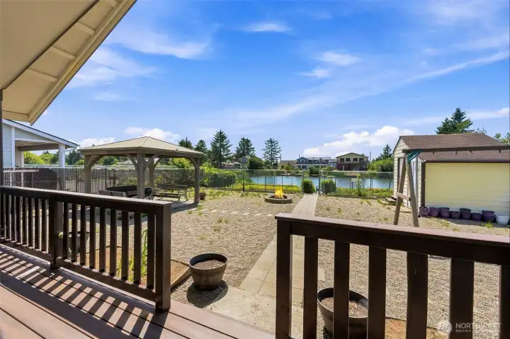 Back door leading to porch and backyard and private dock Back door leading to porch and backyard and private dock