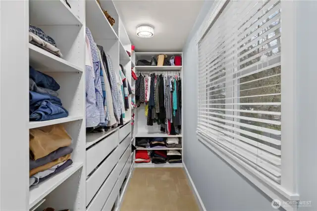 Recently updated primary closet.