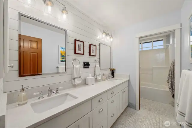 Remodeled upstairs full bath.