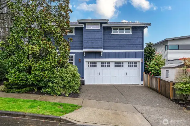 Two car side loading garage.