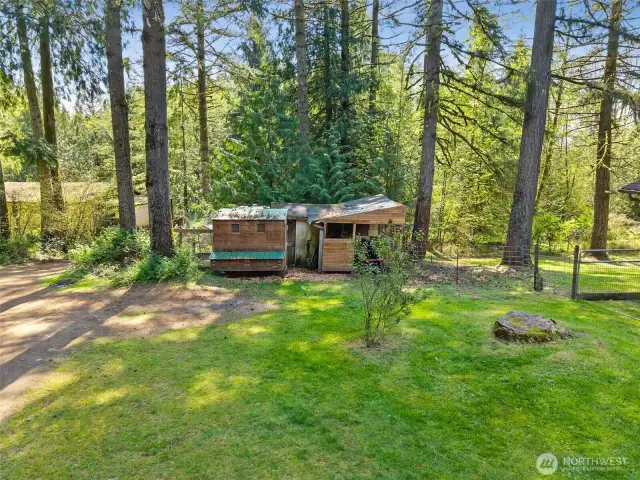Chicken coop, wood shed