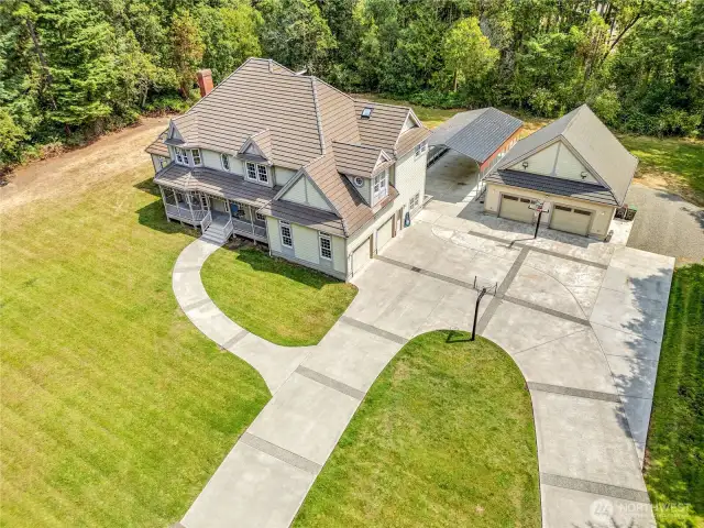 Practical and attractive circular driveway.