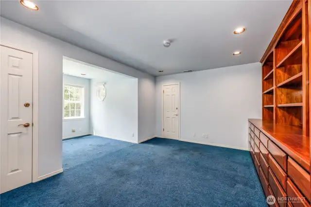 This office area is within the primary suite.
