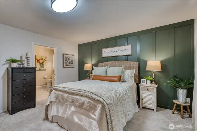 Primary bedroom with bath right off of it.